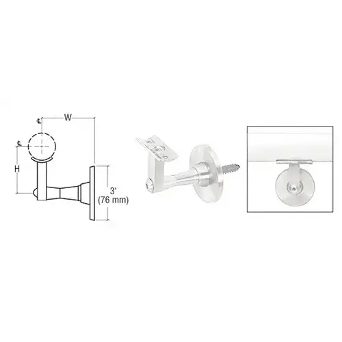 Polished Stainless Manhattan Series Wall Mounted Hand Rail Bracket