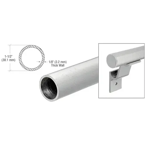 CRL HRH15BS Brushed Stainless 1-1/2" Diameter Pipe Rail Tubing