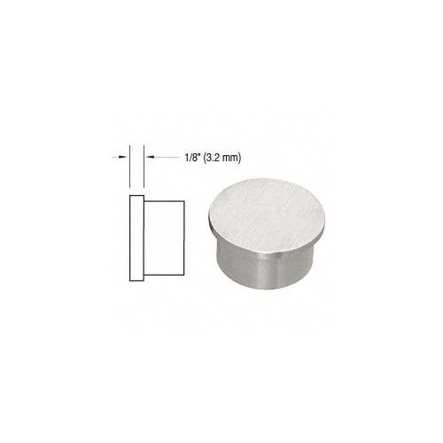 316 Brushed Stainless Flat End Cap for 1-1/2" Outside Diameter Tubing