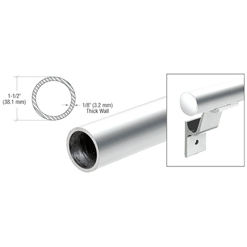 CRL HRH15PS Polished Stainless 1-1/2" Diameter Pipe Rail Tubing