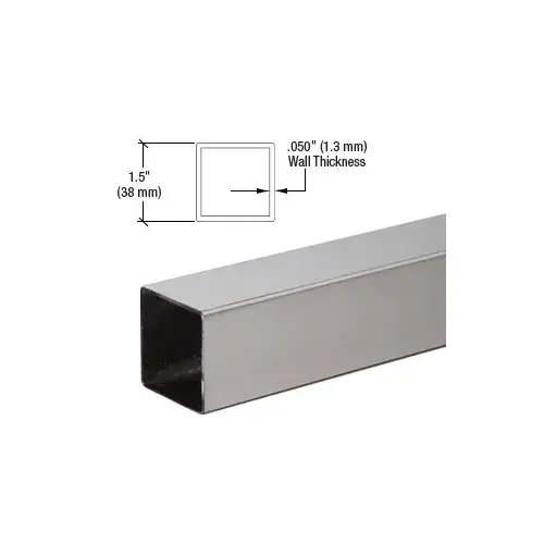 CRL HRS15BS Brushed Stainless 1-1/2" Square Tubing - 236"