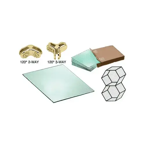 2 Cube Hexagon Tempered Glass Displayer With Brass Connectors