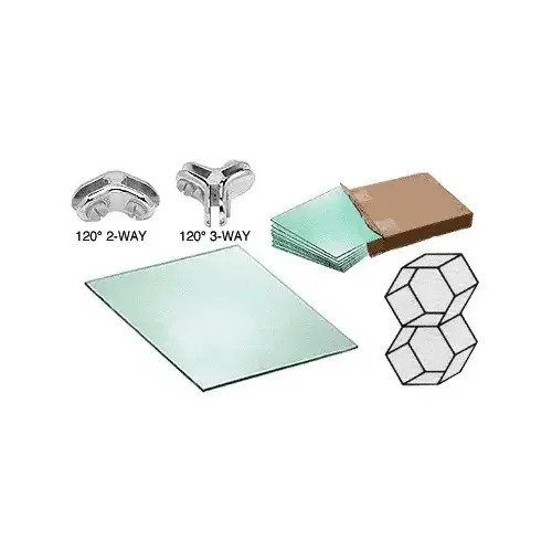 CRL HS2CH 2 Cube Hexagon Tempered Glass Displayer with Chrome Connectors