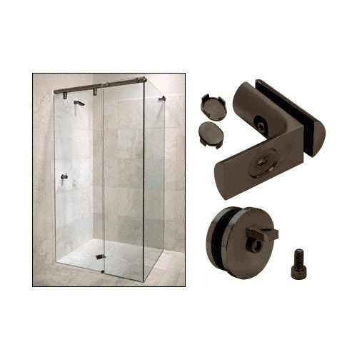 Oil Rubbed Bronze Hydroslide 90 Degree Wall-to-Glass Sliding Shower Door Accessory Kit