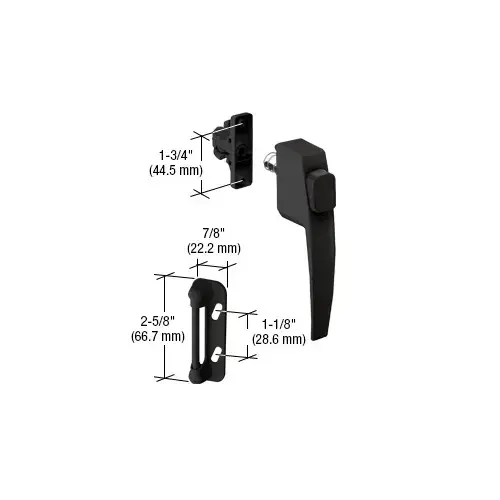 Black Screen and Storm Door Push Button Latch with 1-3/4" Screw Holes