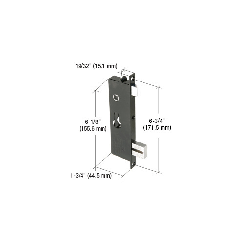 Screen and Storm Door Mortise Lock Insert with 6-3/4" Mounting Holes Black