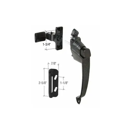 Colonial Screen and Storm Door Push Button Latch with 1-3/4" Screw Holes Black