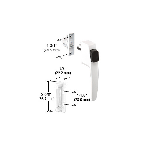 White Screen and Storm Door Push Button Latch with 1-3/4" Screw Holes