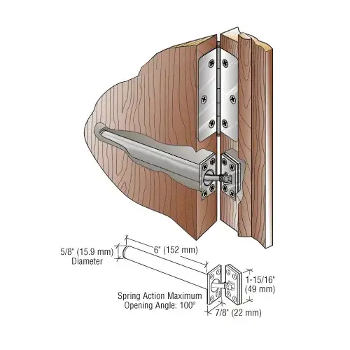 Chrome Spring Action Concealed Door Closer