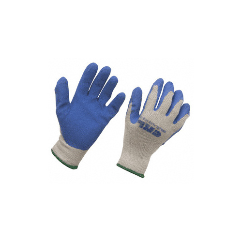 Large Brand Knit Fit Gloves Pair Blue