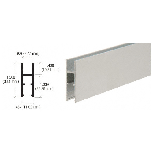 Satin Anodized Aluminum H-Bar for Showcases - Height 1-1/2"