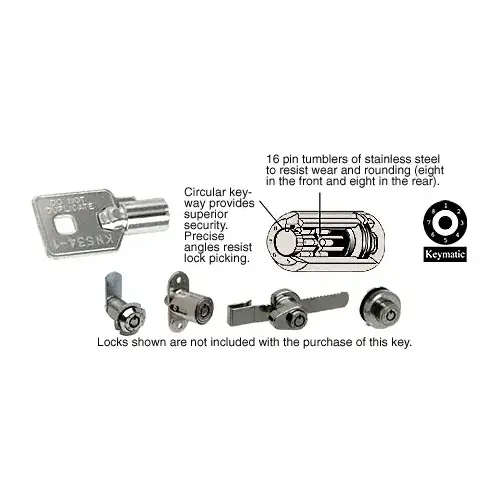 Keymatic Number 3 Combination Key for Keymatic Series Locks Brite Nickel Plated