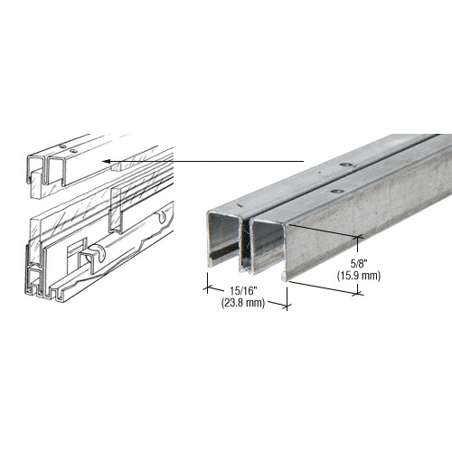 Zinc Plated Steel Roll-Ezy Upper Channel Track Assembly - 144"