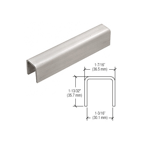 316 Brushed Stainless U-Channel Cap for 21.52 mm Glass- 3 m Long 119" Length