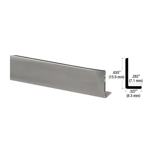 Brushed Nickel Aluminum 5/8" L-Bar Extrusion  95" Stock Length - pack of 5