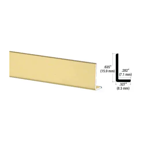 Satin Gold Anodized Aluminum 5/8" L-Bar Extrusion  12" Stock Length