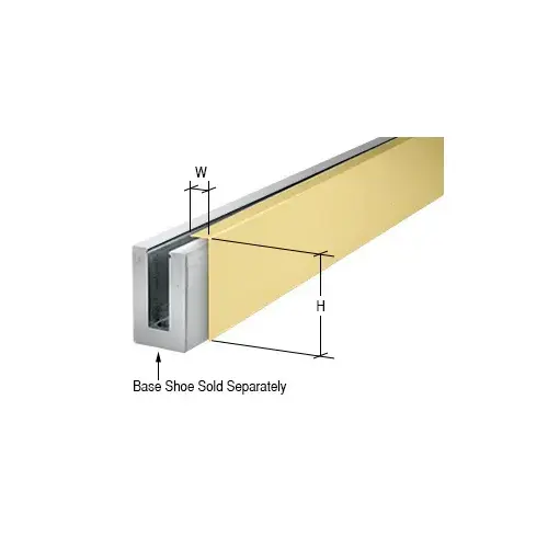 Satin Brass Custom Cladding for L56S, L21S, and L25S Series Square Aluminum Base Shoe