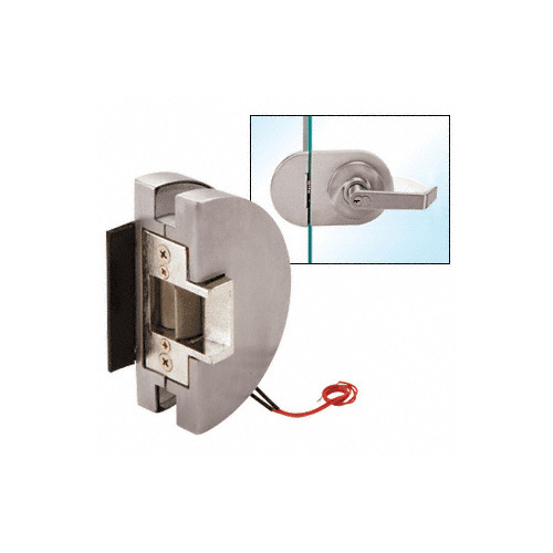 Fail Safe Lever Lock Glass Keepers with Electric Strike - Brushed Stainless Steel
