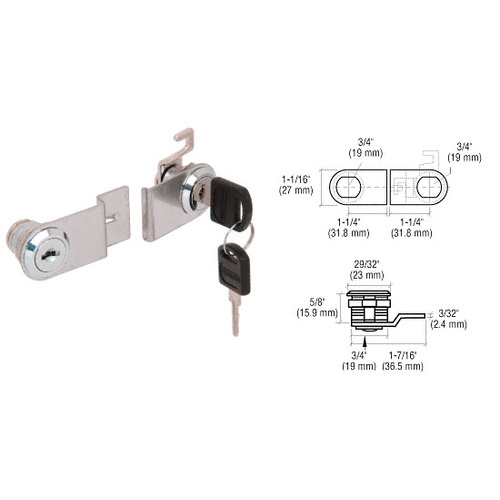 Chrome Keyed Alike Lock for Double Swinging Glass Door