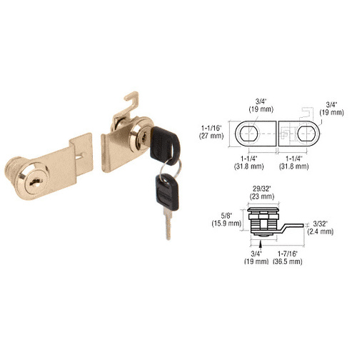 Brass Keyed Alike Lock for Double Swinging Glass Door