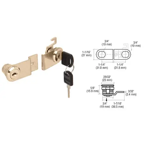 Brass Lock for Double Swinging Glass Door