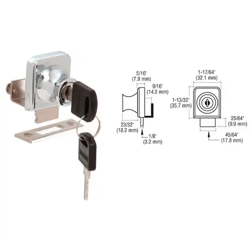 Chrome Lock for 3/8" Glass Door - Randomly Keyed