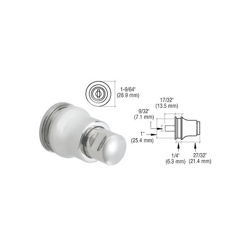 Polished Chrome Push Button Lock for Cabinet Glass Door