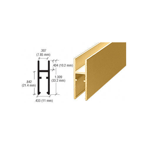 Gold Anodized Aluminum LK610 H-Bar  36" Stock Length - pack of 50