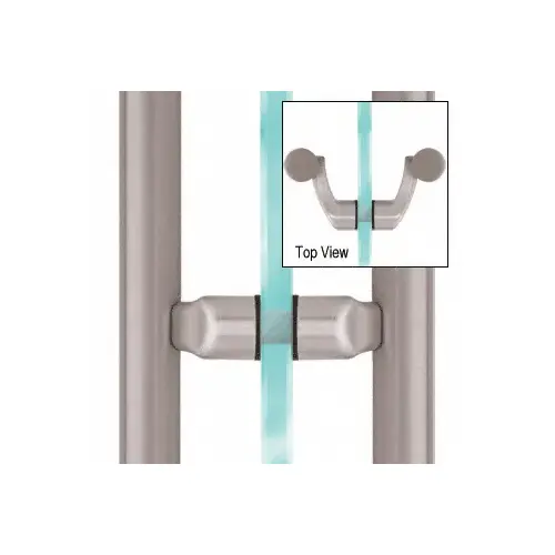 Brushed Stainless Offset Mount Mid-Post for Ladder Pulls