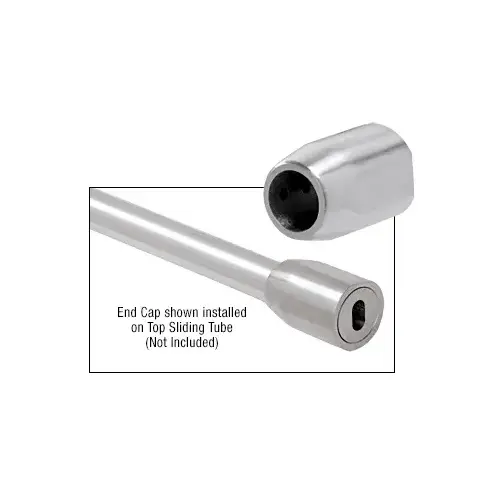 Brushed Stainless Laguna Series Top Sliding Tube Wall Mount End Cap