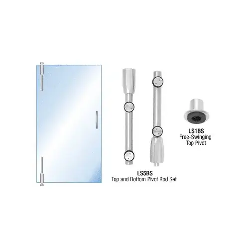 CRL LS14BS 316 Brushed Stainless Laguna Series Pivot Door for Use With Free-Swinging Doors