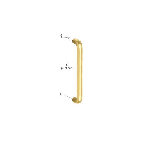 3/4" Polished Brass Diameter Solid Pull Handle - 8" (203 mm)