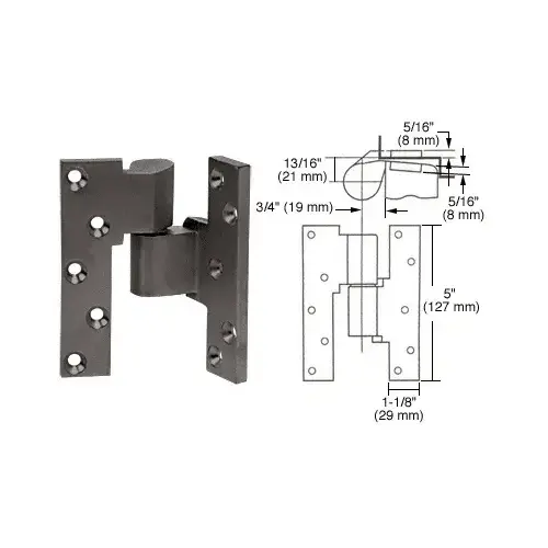 Rixson M19RHDU Dark Bronze Right Hand 3/4" Offset Intermediate Pivot