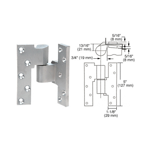 Satin Chrome Right Hand 3/4" Offset Intermediate Pivot