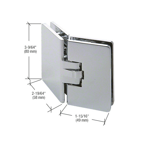 Chrome Milano 135 Degree Glass-to-Glass Hinge