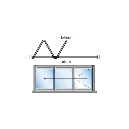 S80 Monterey Thermally Broken Bi-Fold 3 Panel Left Hand Exterior Swing with Raised Sill Satin Anodized