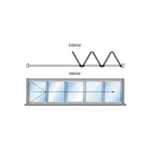 Bronze Anodized S55 Monterey Bi-Fold 5 Panel Right Hand Interior Swing with Flush Sill