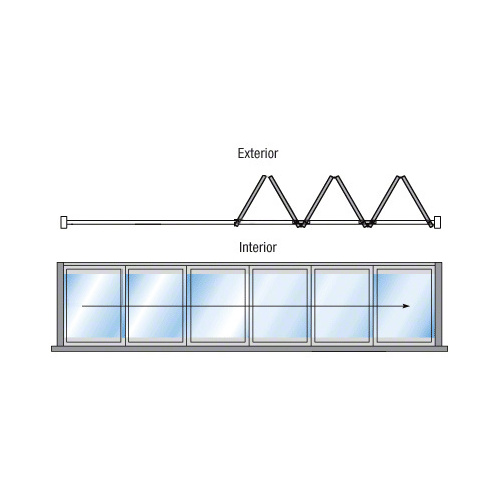 S55 Monterey Bi-Fold 6 Panel Right Hand Exterior Swing with Raised Sill White Powder Coat