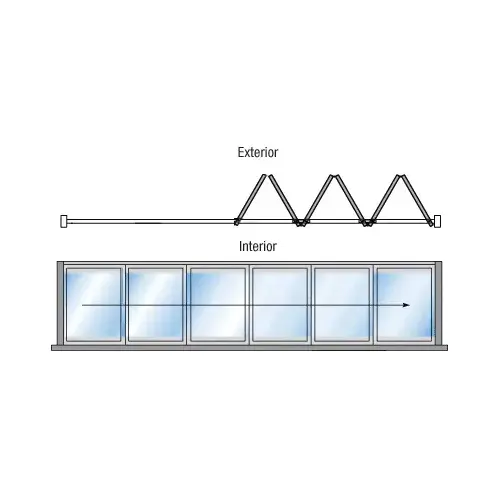 S80 Monterey Thermally Broken Bi-Fold 6 Panel Right Hand Exterior Swing with Flush Sill White Powder Coat