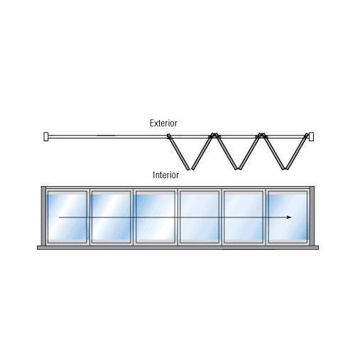 S80 Monterey Thermally Broken Bi-Fold 6 Panel Right Hand Interior Swing with Raised Sill Satin Anodized