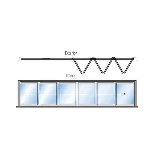 CRL M7A06R1SA S80 Monterey Thermally Broken Bi-Fold 6 Panel Right Hand Interior Swing with Raised Sill Satin Anodized