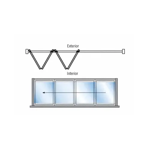 White Powder Coat S80 Monterey Thermally Broken Bi-Fold 4 Panel Left Hand Interior Swing with Flush Sill