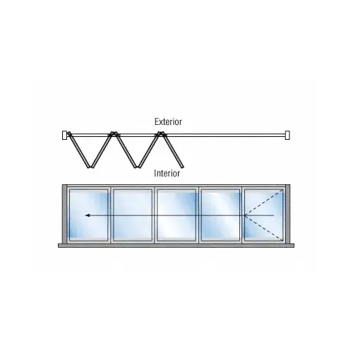 S80 Monterey Thermally Broken Bi-Fold 5 Panel Left Hand Interior Swing with Flush Sill and Exterior Lever Lock Satin Anodized