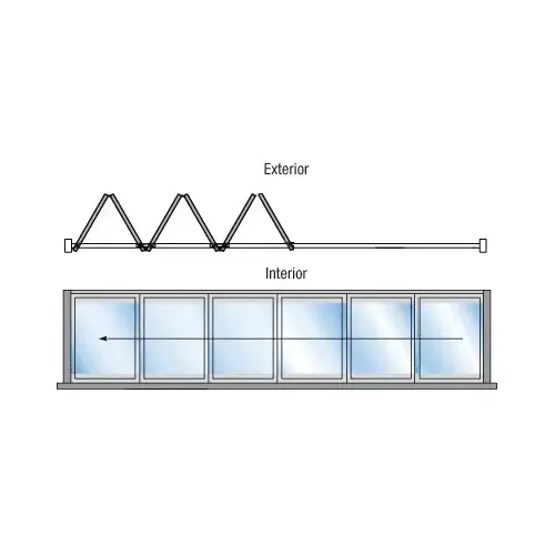 S55 Monterey Bi-Fold 6 Panel Right Hand Exterior Swing with Raised Sill Bronze Anodized