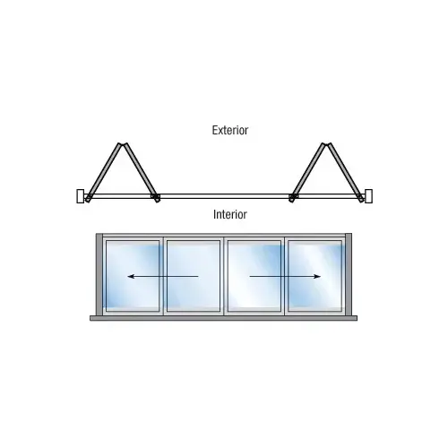 S80 Monterey Thermally Broken 2+2 Bi-Fold Bi-Part Exterior Swing with Raised Sill Black Powder Coat