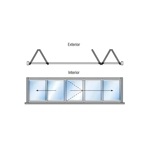 S80 Monterey Thermally Broken 2+3 Bi-Fold Bi-Part Exterior Swing with Raised Sill and Exterior Lever Lock White Powder Coat