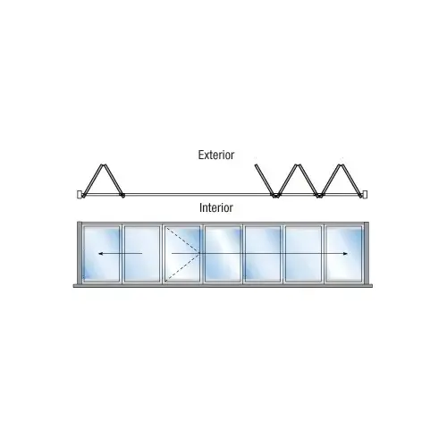 S80 Monterey Thermally Broken 2+5 Bi-Fold Bi-Part Exterior Swing with Flush Sill White Powder Coat