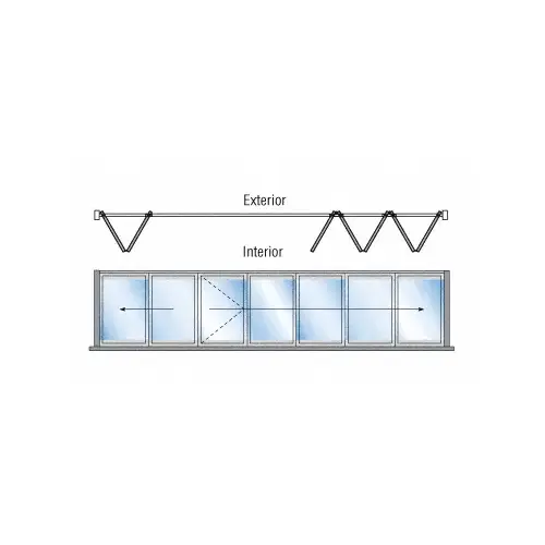 S80 Monterey Thermally Broken 2+5 Bi-Fold Bi-Part Interior Swing with Raised Sill Satin Anodized