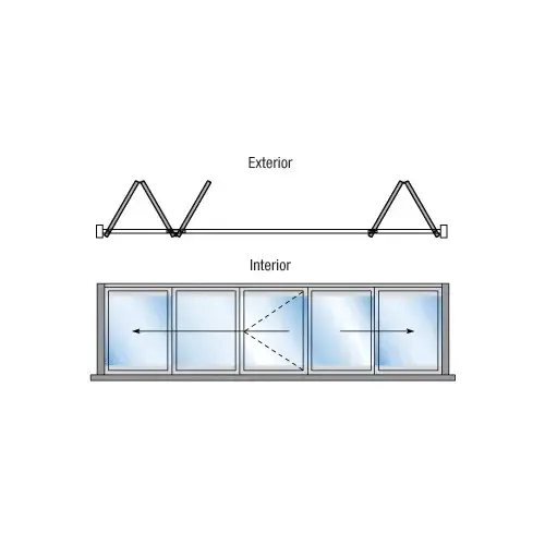 S80 Monterey Thermally Broken 3+2 Bi-Fold Bi-Part Exterior Swing with Flush Sill Satin Anodized