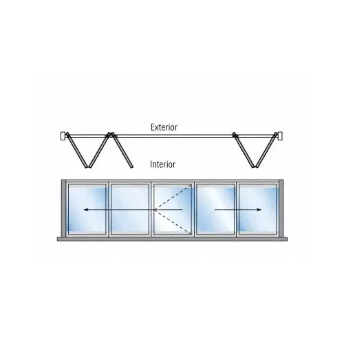 S80 Monterey Thermally Broken 3+2 Bi-Fold Bi-Part Interior Swing with Flush Sill and Exterior Lever Lock White Powder Coat